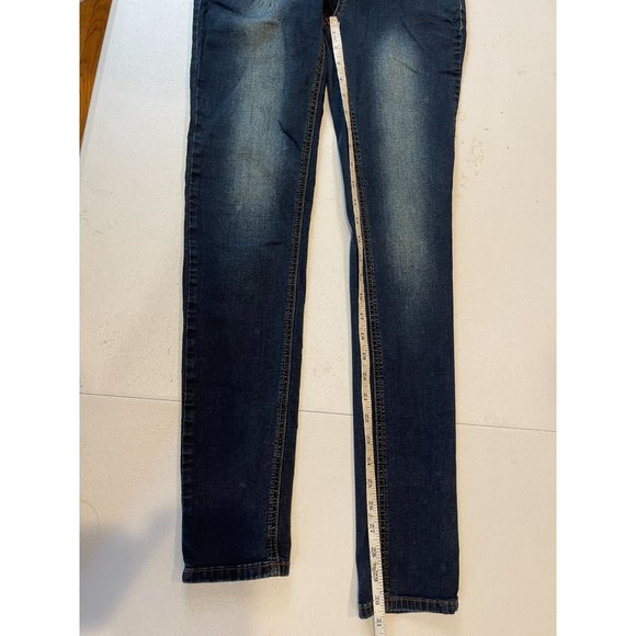 Almost Famous Womens Jeans Skinny Leg Button Fly Stretch Mid Rise Blue Size 7 - Picture 10 of 11
